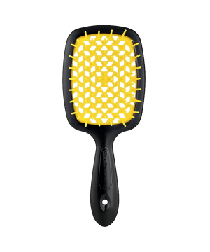 Щітка для волосся Janeke Superbrush Чорна з жовтим