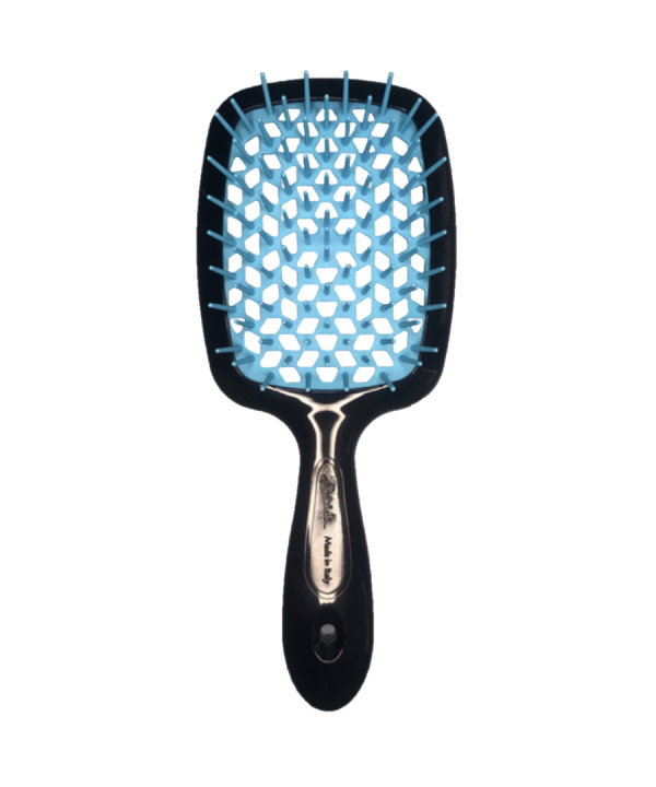Щітка для волосся Janeke Superbrush Чорна з блакитним
