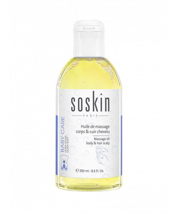 Олія для масажу тіла та голови Soskin Massage oil body & hair scalp 250mL